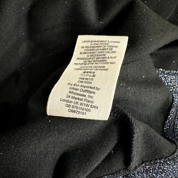 Free People One More Time Lurex Wrap Dress in Navy - Picture 12 of 15